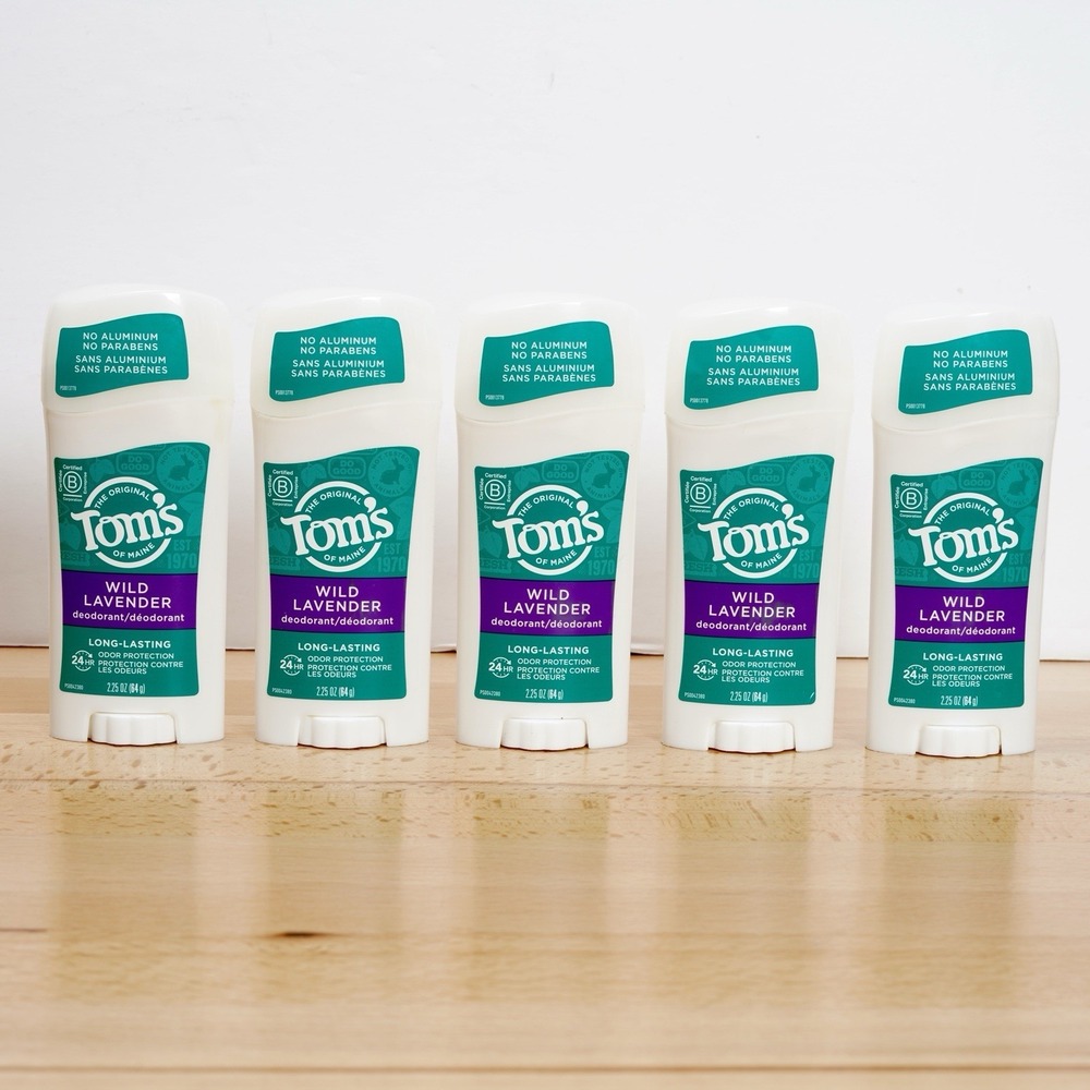 5 Tom's of Maine Deodorant Wild Lavender Scent 2.25 oz 0% Aluminium